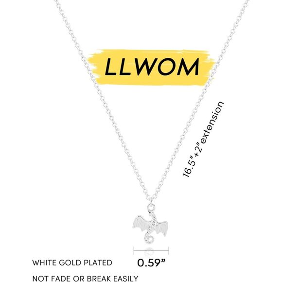 ⚡Silver Necklace Dragon Dragonfly Turtle Snake Pendant Simple Cute Trendy Plated - Picture 5 of 6